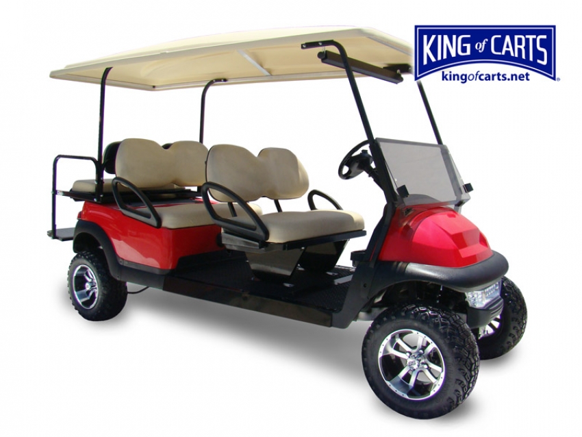 LIMO - Lifted - Red 6 Passenger Golf Cart