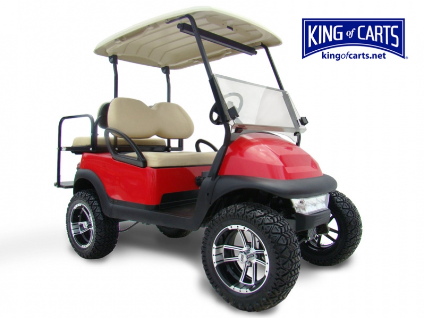 King of Carts Club Car Precedent - Lifted - Red Golf Cart